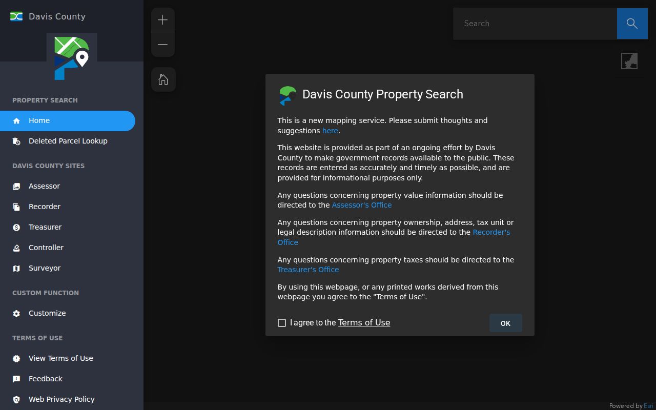 Bountiful public records view in the Davis County parcel and GIS search